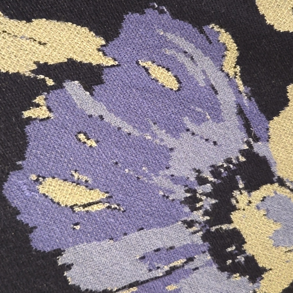 Chico's Floral Patterned Shawl in Blue and Black - Picture 3 of 4